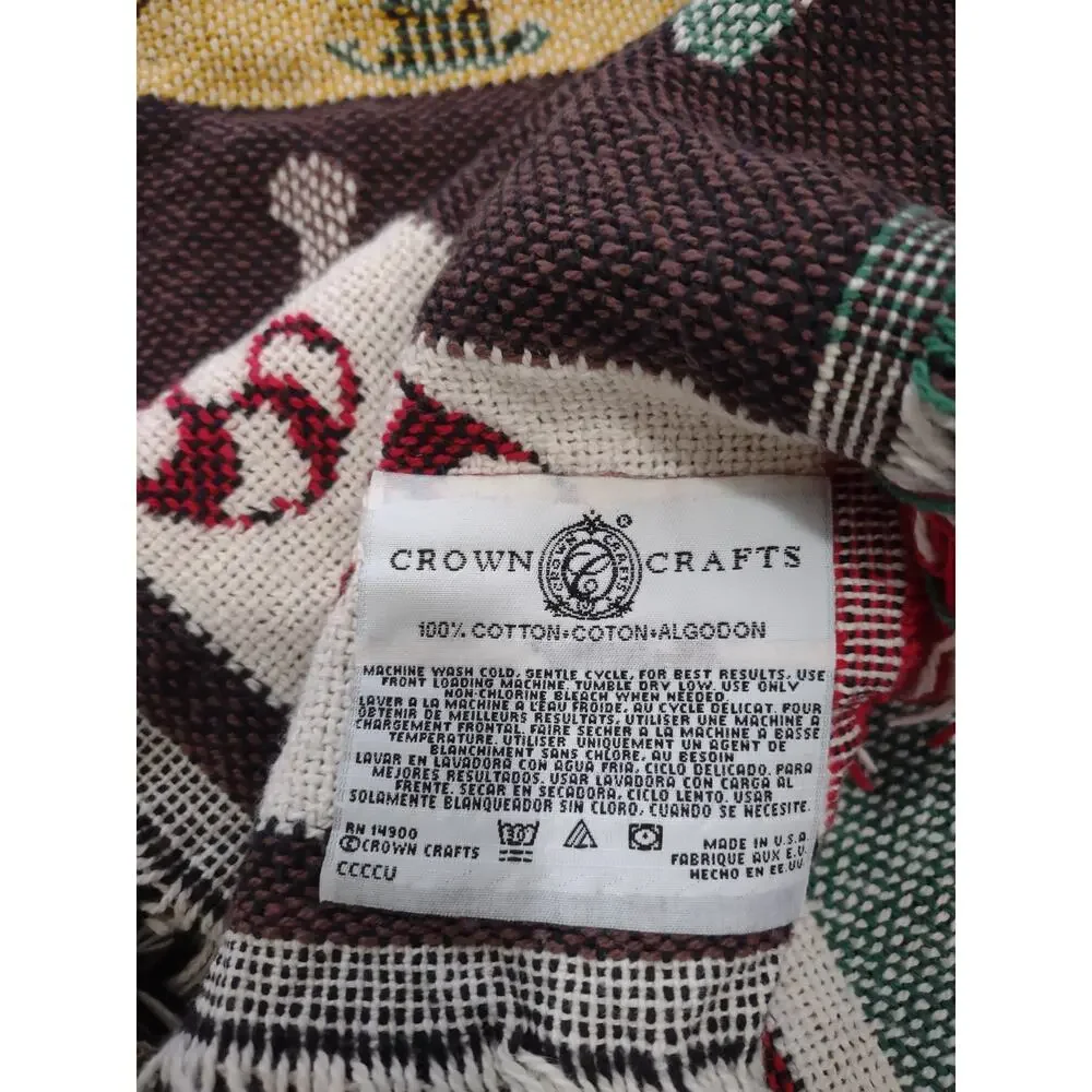 Vintage Crown Crafts Christmas‎ Tapestry Blanket Size 50X60